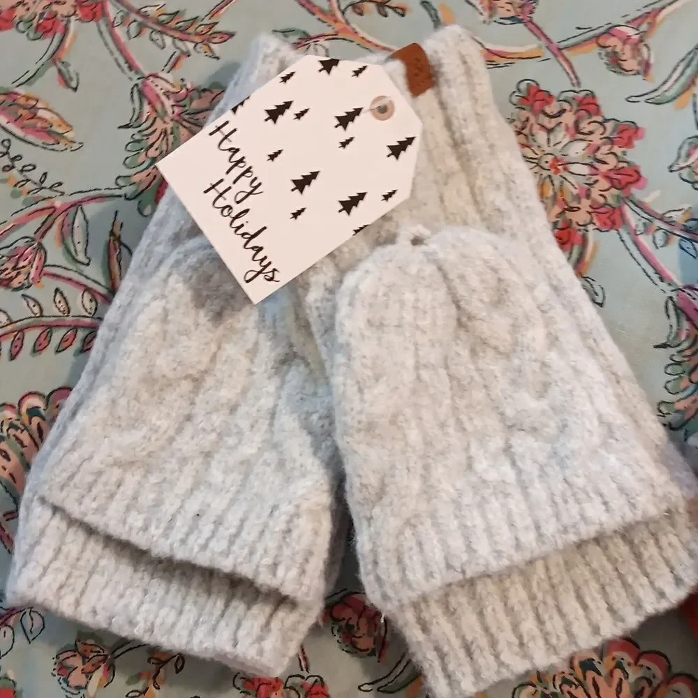 NWT  D&Y Convertible Fingerless Gloves/Mittens